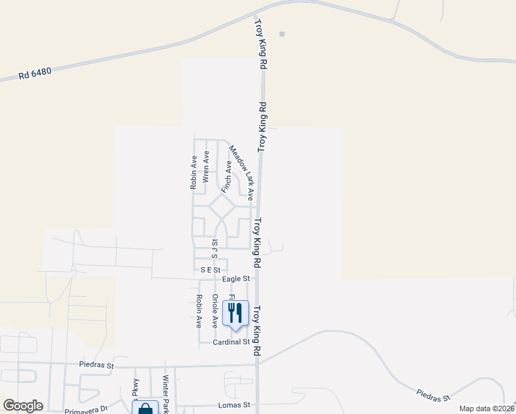 map of restaurants, bars, coffee shops, grocery stores, and more near 2418 Troy King Road in Farmington