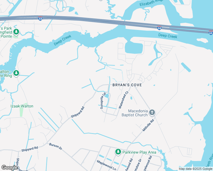 map of restaurants, bars, coffee shops, grocery stores, and more near 1857 Shipyard Rd in Chesapeake