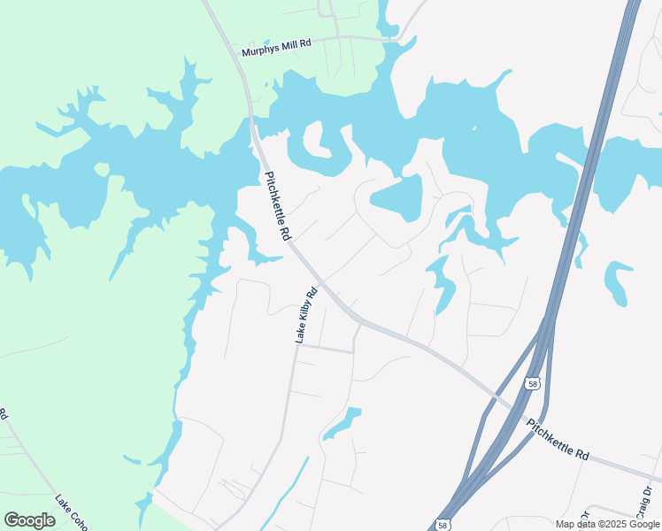 map of restaurants, bars, coffee shops, grocery stores, and more near 101 Pitchkettle Point Drive in Suffolk