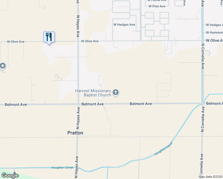 map of restaurants, bars, coffee shops, grocery stores, and more near 5706 West Belmont Avenue in Fresno
