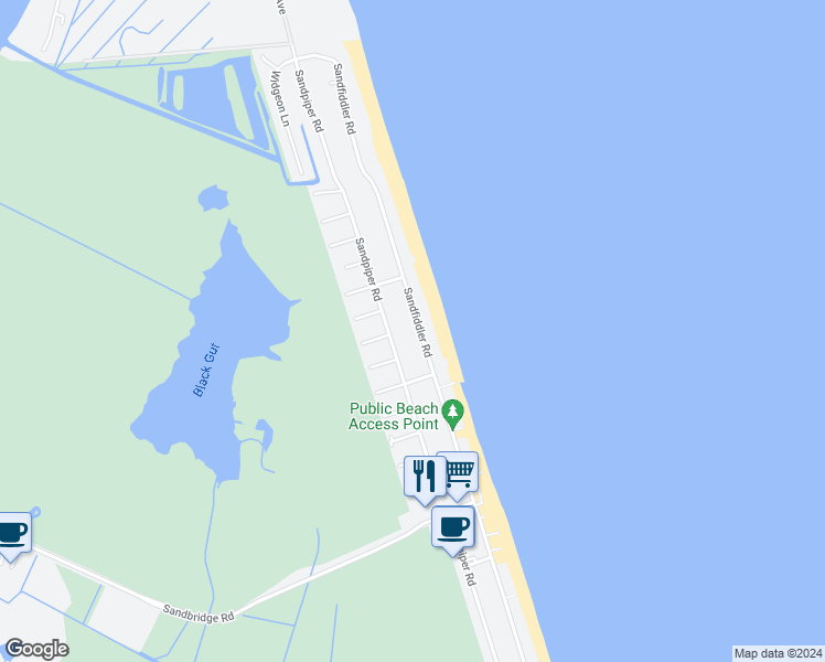 map of restaurants, bars, coffee shops, grocery stores, and more near 2409 Sandfiddler Road in Virginia Beach