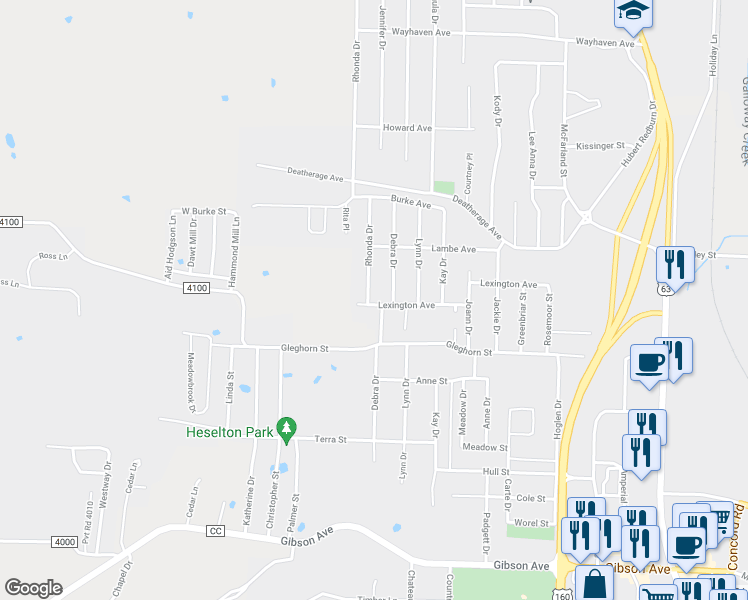 map of restaurants, bars, coffee shops, grocery stores, and more near 2403 Lexington Avenue in West Plains