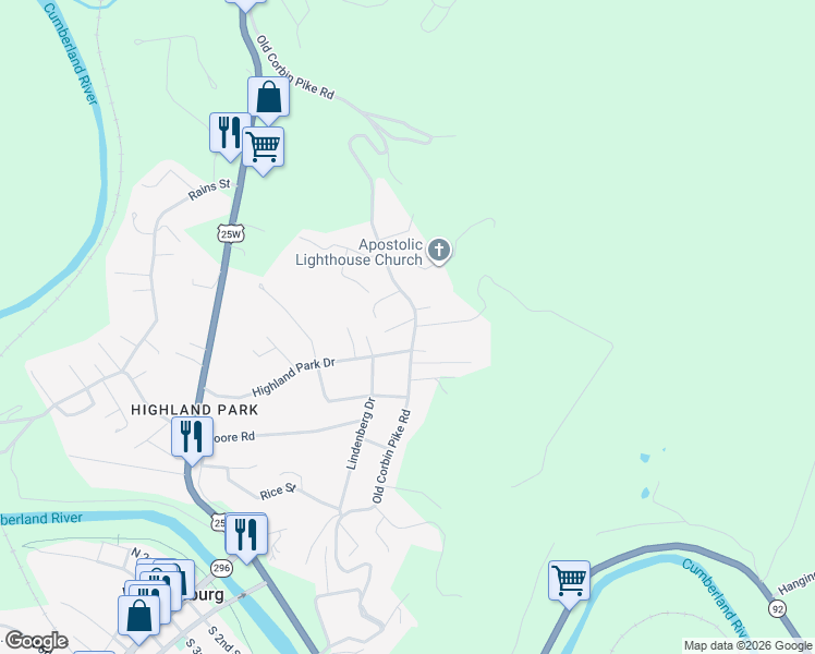 map of restaurants, bars, coffee shops, grocery stores, and more near 980 Old Corbin Pike Road in Williamsburg