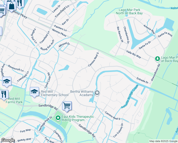 map of restaurants, bars, coffee shops, grocery stores, and more near 1008 Santa Marta Court in Virginia Beach