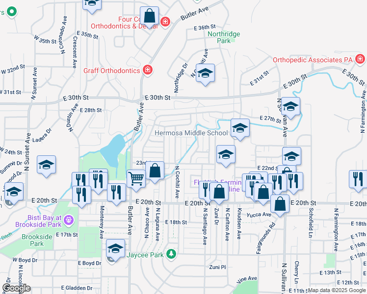 map of restaurants, bars, coffee shops, grocery stores, and more near 2305 Nathan Avenue in Farmington