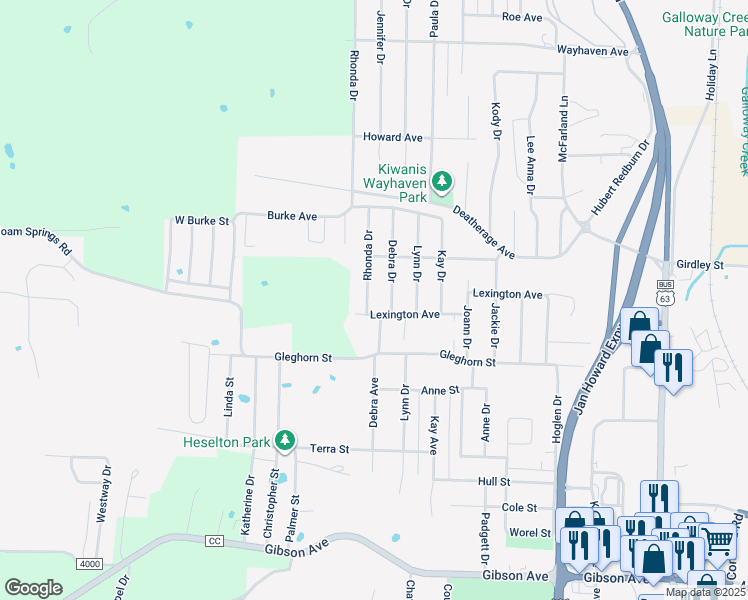 map of restaurants, bars, coffee shops, grocery stores, and more near 2403 Lexington Avenue in West Plains