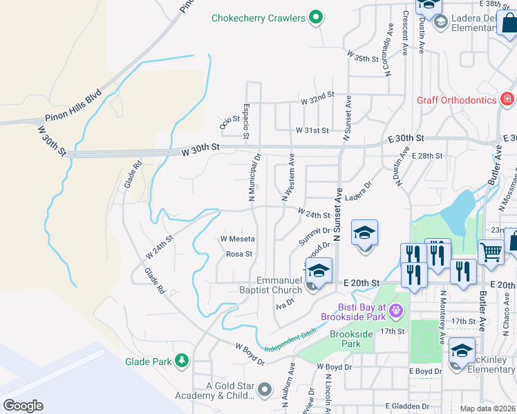 map of restaurants, bars, coffee shops, grocery stores, and more near 519 West 24th Street in Farmington