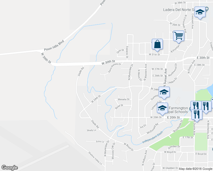 map of restaurants, bars, coffee shops, grocery stores, and more near 2400 Catalina Court in Farmington