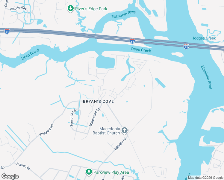 map of restaurants, bars, coffee shops, grocery stores, and more near 1015 Stern Way in Chesapeake