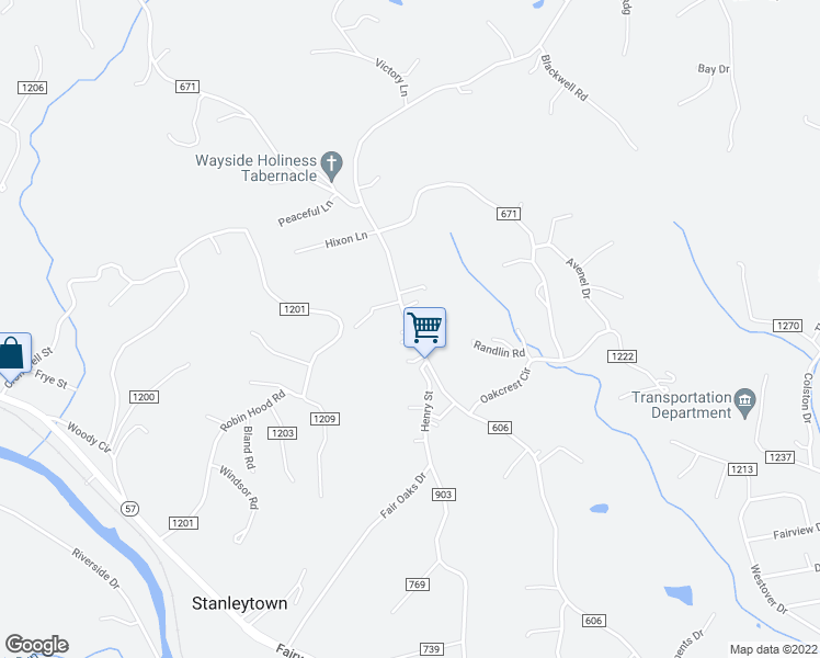 map of restaurants, bars, coffee shops, grocery stores, and more near 2388 Oak Level Road in Bassett