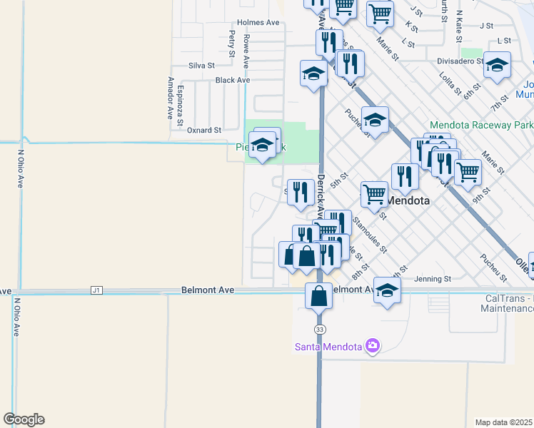 map of restaurants, bars, coffee shops, grocery stores, and more near 538 Sorensen Avenue in Mendota