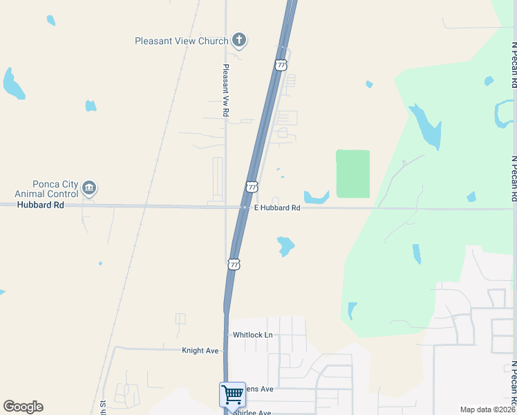 map of restaurants, bars, coffee shops, grocery stores, and more near 1556 East Hubbard Road in Ponca City