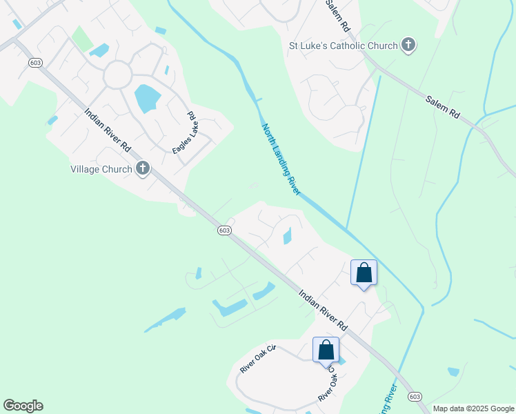 map of restaurants, bars, coffee shops, grocery stores, and more near 3825 Boysenberry Court in Virginia Beach