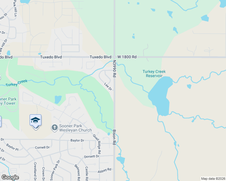 map of restaurants, bars, coffee shops, grocery stores, and more near 519 Lee Drive in Bartlesville