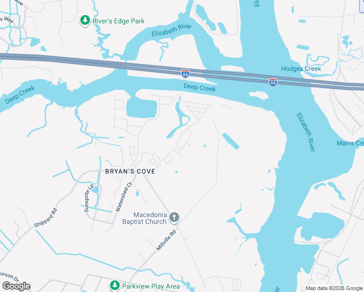 map of restaurants, bars, coffee shops, grocery stores, and more near in Chesapeake