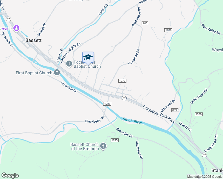 map of restaurants, bars, coffee shops, grocery stores, and more near 35 Linden Road in Bassett