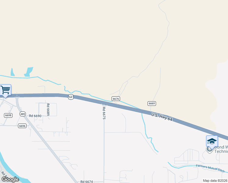 map of restaurants, bars, coffee shops, grocery stores, and more near 13 County Road 6676 in Fruitland