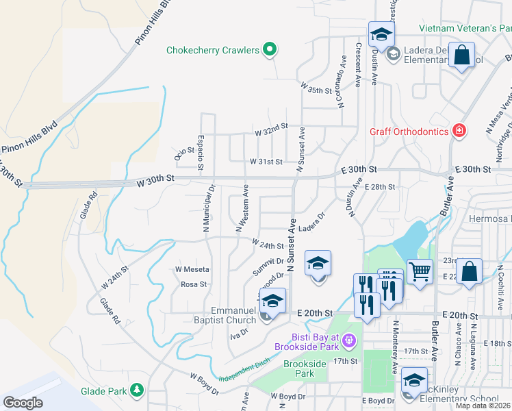 map of restaurants, bars, coffee shops, grocery stores, and more near 308 West 27th Street in Farmington