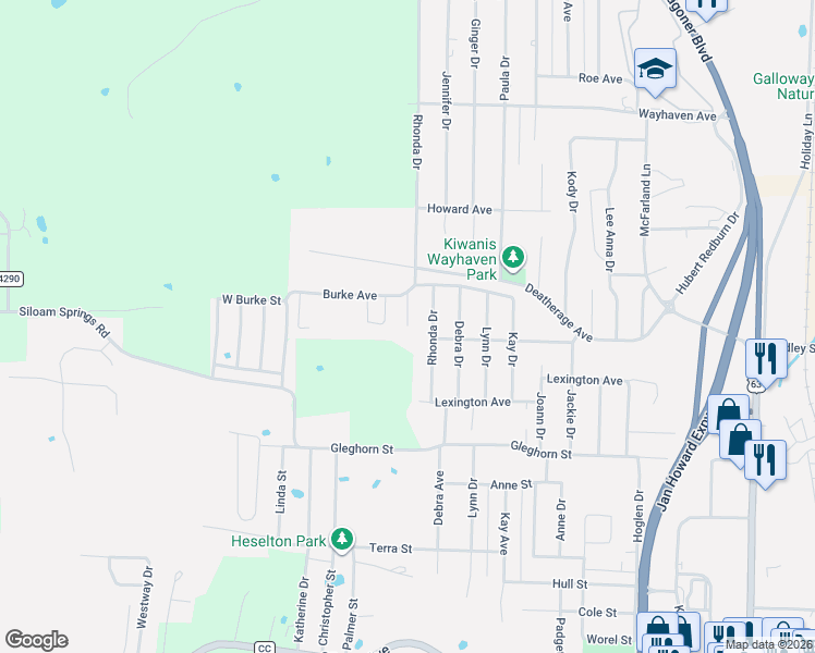 map of restaurants, bars, coffee shops, grocery stores, and more near 2307 Rhonda Drive in West Plains