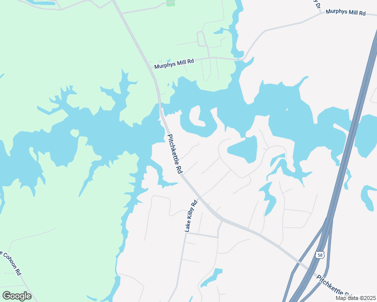 map of restaurants, bars, coffee shops, grocery stores, and more near 1796 Pitchkettle Road in Suffolk