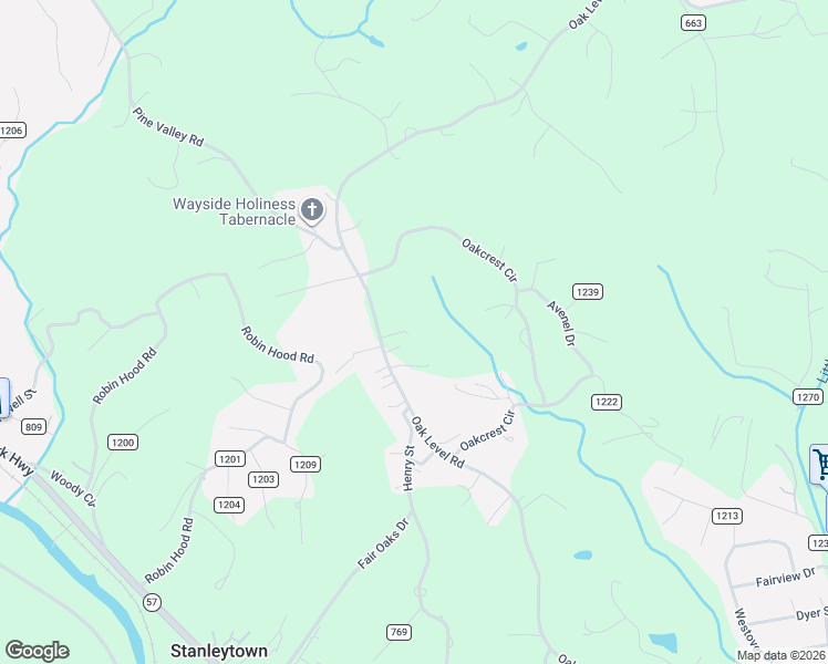 map of restaurants, bars, coffee shops, grocery stores, and more near 2469 Oak Level Road in Bassett