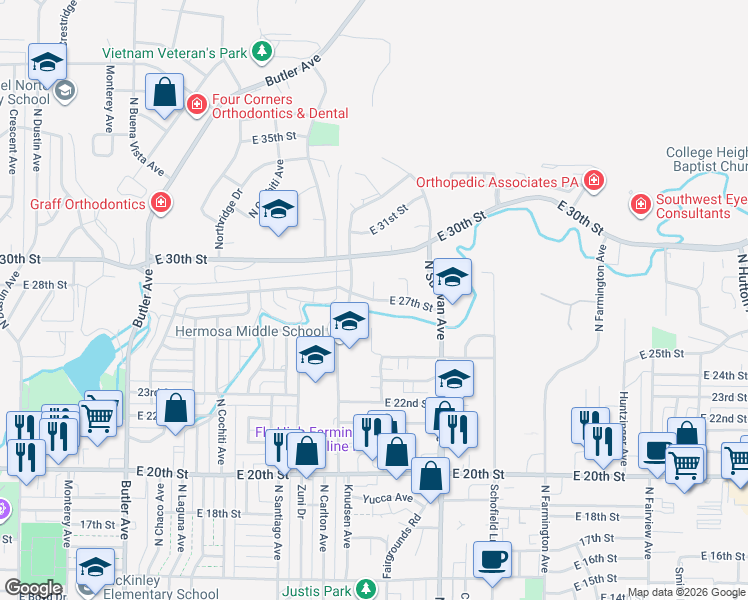 map of restaurants, bars, coffee shops, grocery stores, and more near 2300 Sage Court in Farmington