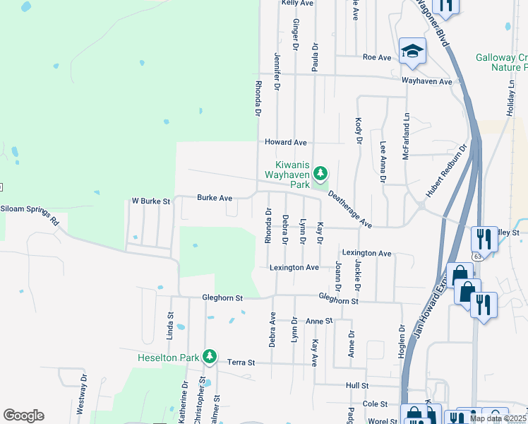 map of restaurants, bars, coffee shops, grocery stores, and more near 2307 Rhonda Drive in West Plains