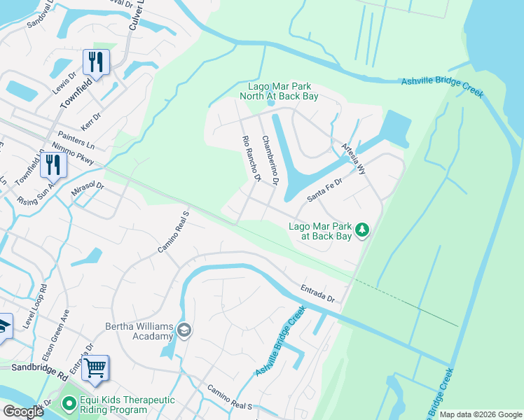 map of restaurants, bars, coffee shops, grocery stores, and more near 2296 Chamberino Drive in Virginia Beach