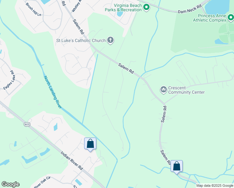 map of restaurants, bars, coffee shops, grocery stores, and more near 2641 Highland Meadows Way in Virginia Beach
