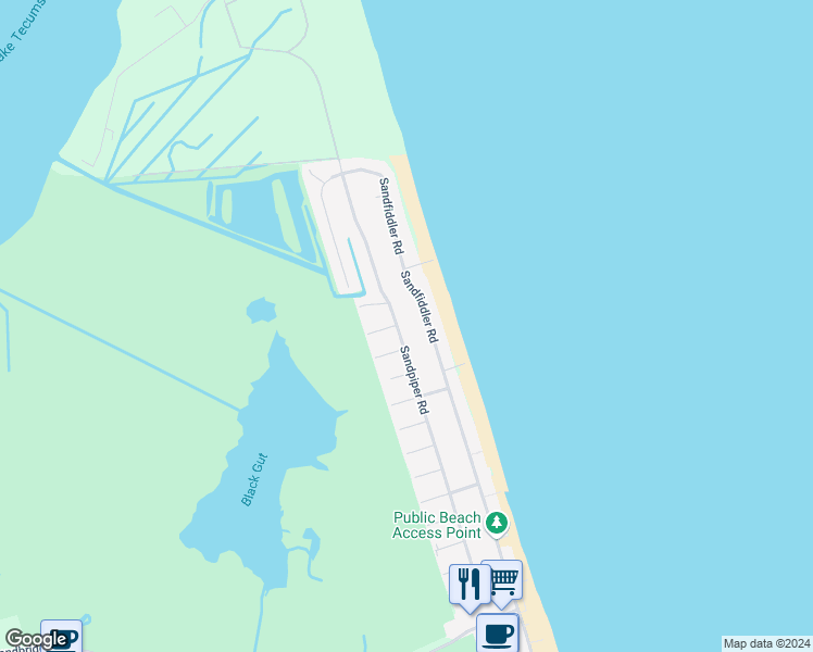 map of restaurants, bars, coffee shops, grocery stores, and more near 2312 Sandpiper Road in Virginia Beach