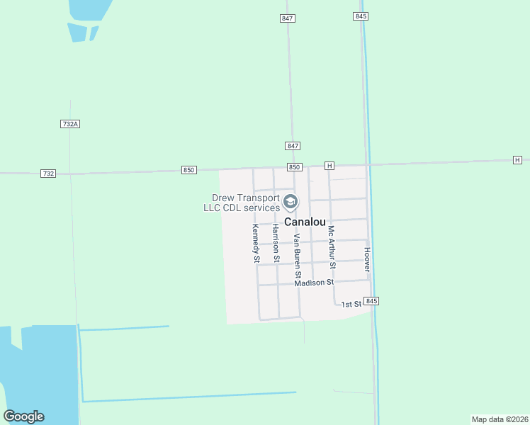 map of restaurants, bars, coffee shops, grocery stores, and more near 200-316 Kennedy Street in Canalou