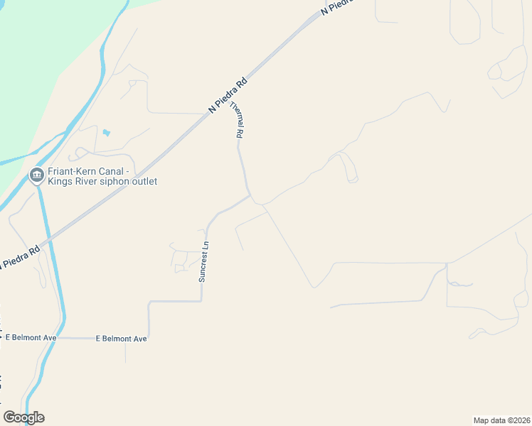 map of restaurants, bars, coffee shops, grocery stores, and more near 20357 Thermal Road in Sanger