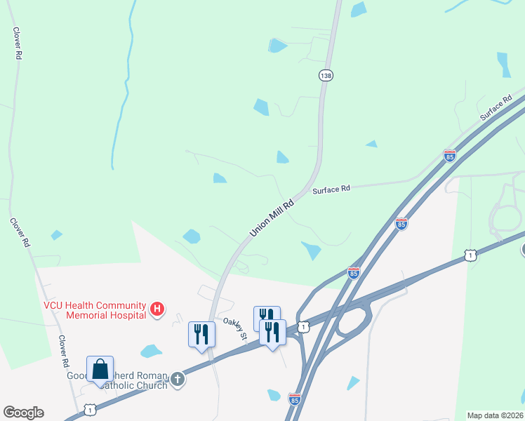 map of restaurants, bars, coffee shops, grocery stores, and more near 547 Union Mill Road in La Crosse