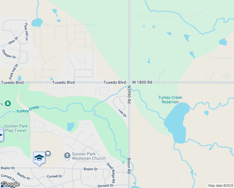 map of restaurants, bars, coffee shops, grocery stores, and more near 6712 Lee Drive in Bartlesville