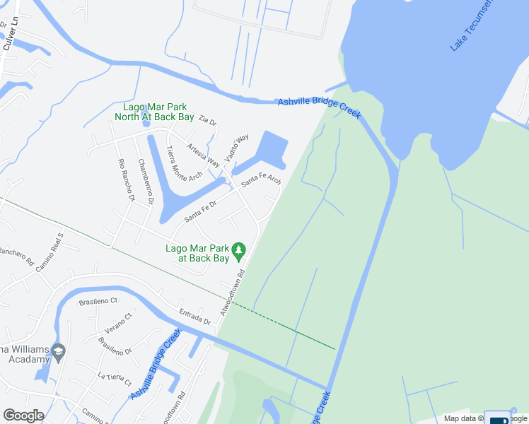map of restaurants, bars, coffee shops, grocery stores, and more near 2204 Santa Fe Arch in Virginia Beach