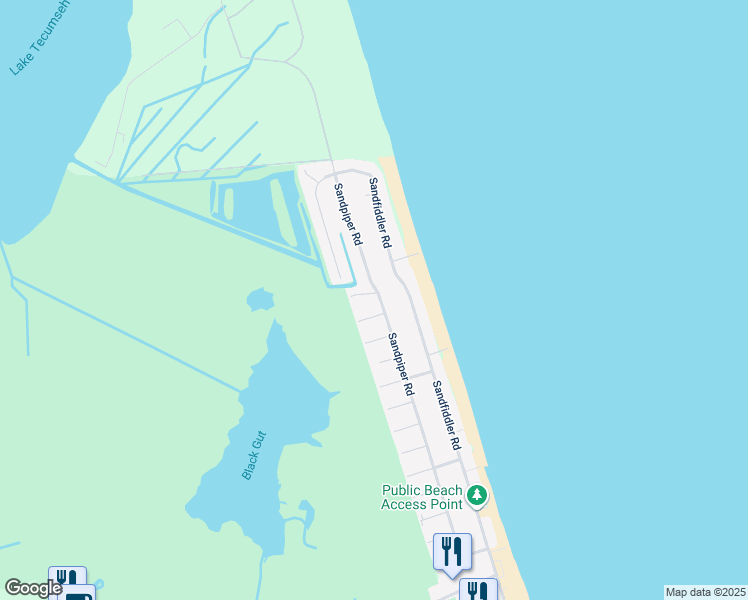 map of restaurants, bars, coffee shops, grocery stores, and more near 2305 Sandpiper Road in Virginia Beach