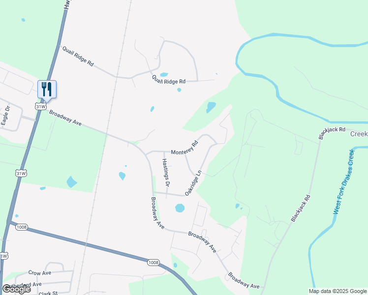 map of restaurants, bars, coffee shops, grocery stores, and more near 202-298 Monterey Road in Franklin