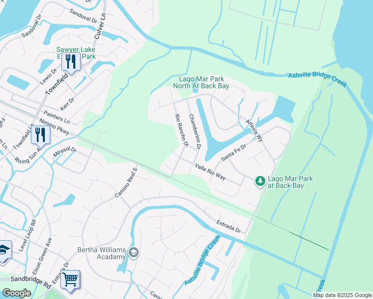 map of restaurants, bars, coffee shops, grocery stores, and more near 2281 Rio Rancho Drive in Virginia Beach