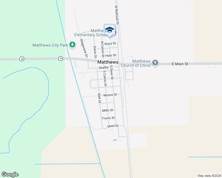 map of restaurants, bars, coffee shops, grocery stores, and more near 400-498 South Dean Street in Matthews