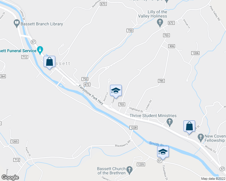 map of restaurants, bars, coffee shops, grocery stores, and more near Ascot Lane in Bassett