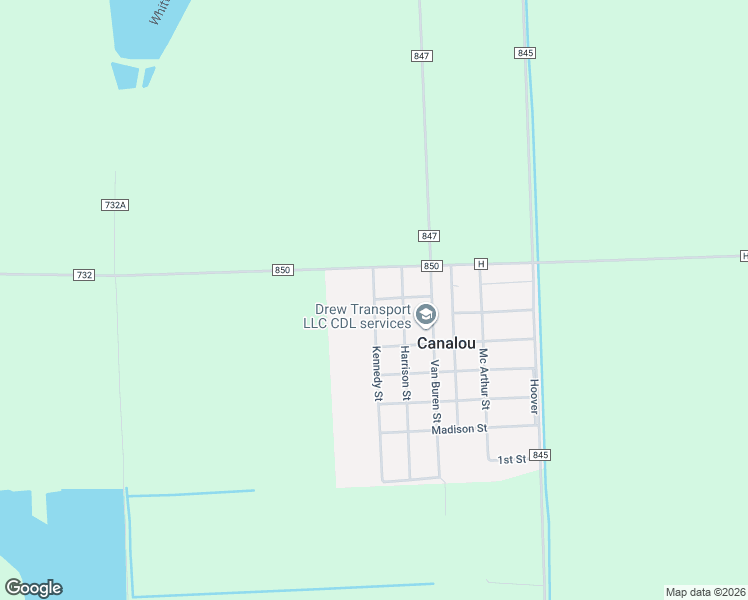 map of restaurants, bars, coffee shops, grocery stores, and more near 200 Kennedy Street in Canalou