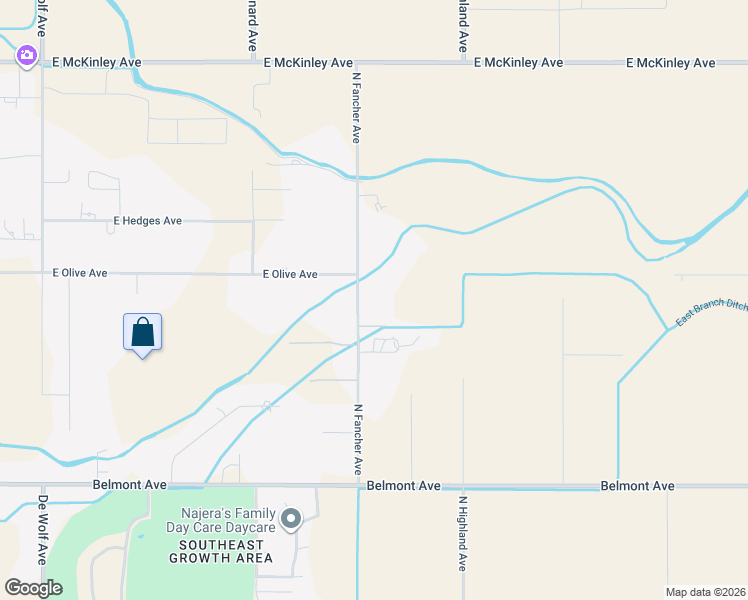 map of restaurants, bars, coffee shops, grocery stores, and more near 1415 North Fancher Avenue in Fresno