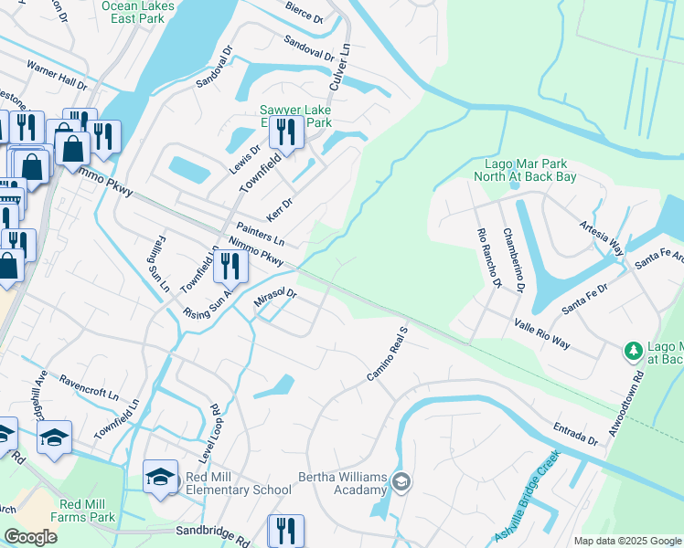 map of restaurants, bars, coffee shops, grocery stores, and more near 2328 Talvera Place in Virginia Beach