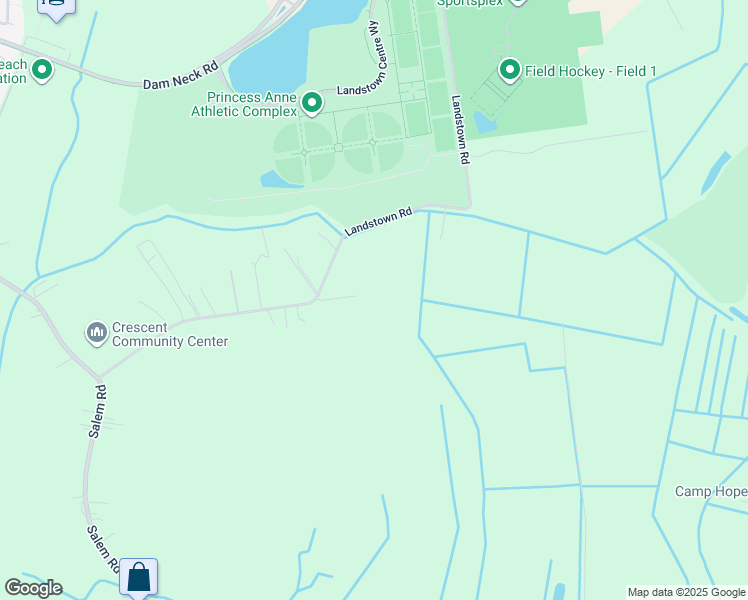 map of restaurants, bars, coffee shops, grocery stores, and more near 3629 Landstown Road in Virginia Beach