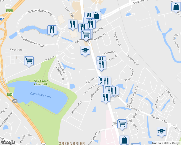 map of restaurants, bars, coffee shops, grocery stores, and more near 109 Lenore Trail in Chesapeake