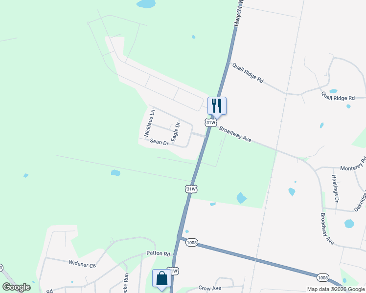 map of restaurants, bars, coffee shops, grocery stores, and more near Eagle Drive in Franklin