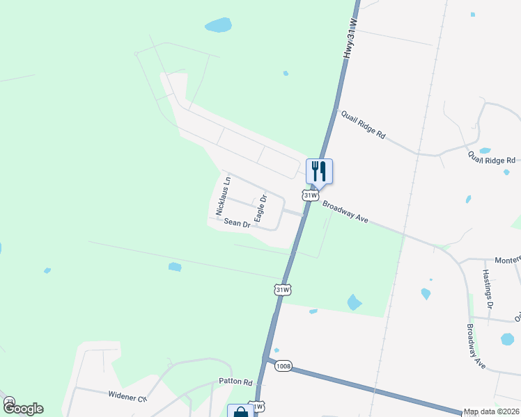 map of restaurants, bars, coffee shops, grocery stores, and more near Eagle Drive in Franklin