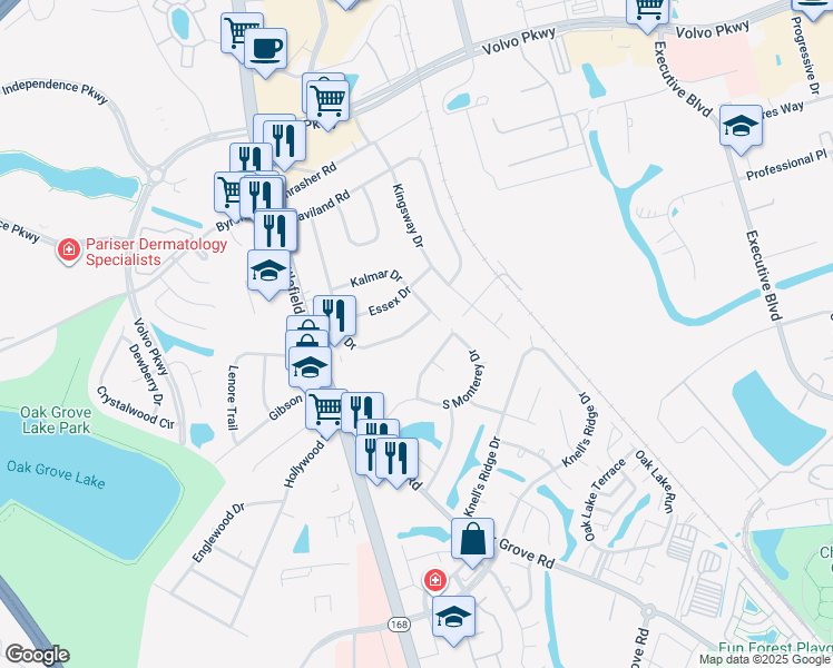 map of restaurants, bars, coffee shops, grocery stores, and more near 1008 Valmire Drive in Chesapeake