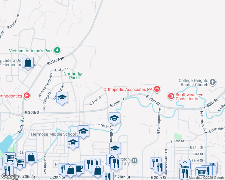 map of restaurants, bars, coffee shops, grocery stores, and more near 3012 Sullivan Avenue in Farmington