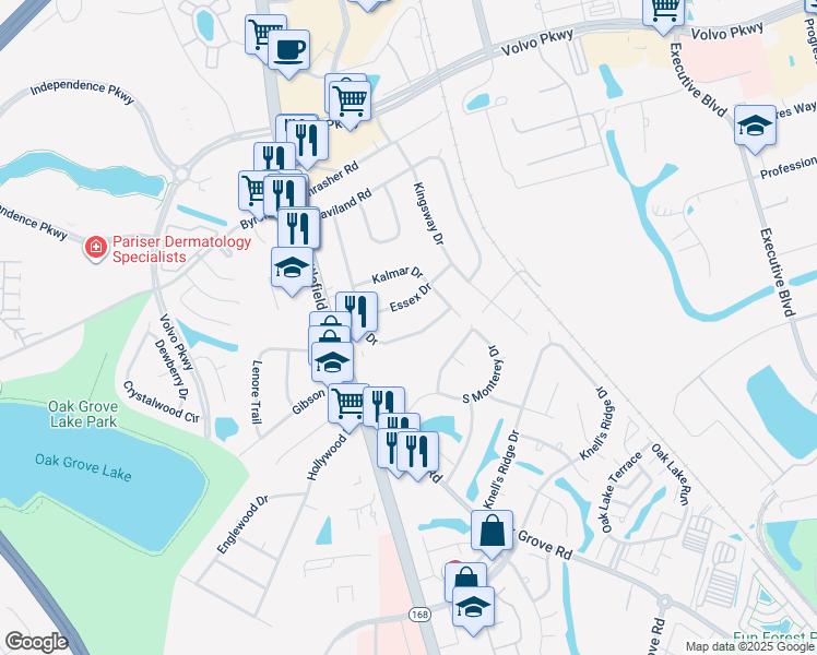 map of restaurants, bars, coffee shops, grocery stores, and more near 1021 Valmire Drive in Chesapeake